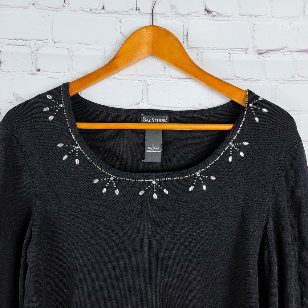 Bay Studio Career Black knit top